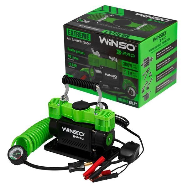 Компрессор автомобильный двухцилиндновый Winso Pro Extreme 137000, 90 л/хв, 10 Атм, 12В фото