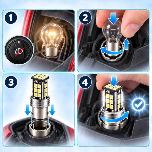 LED-лампы заднего хада P21W BA15S с обманкой 12&ndash;24 В 6000 К, 2 шт. фото
