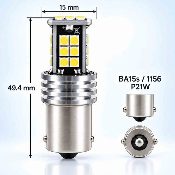 LED-лампы заднего хада P21W BA15S с обманкой 12&ndash;24 В 6000 К, 2 шт. фото