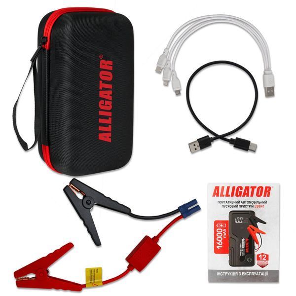 Бустер для авто Alligator Jump Starter JS841 300A/600A 16000mAh з функцією Power Bank фото