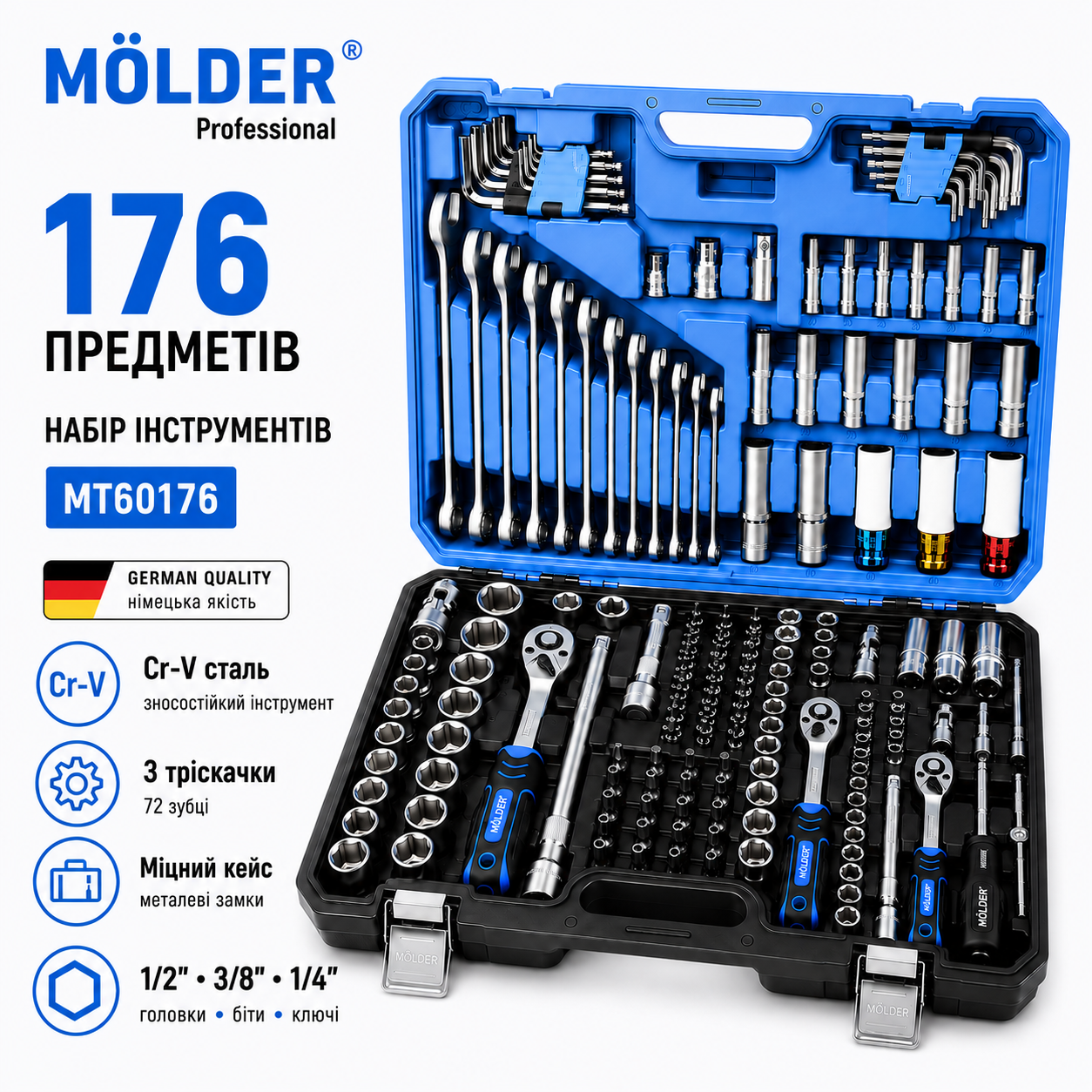 Профессиональный набор инструментов MÖLDER 176 предметов (1/2
