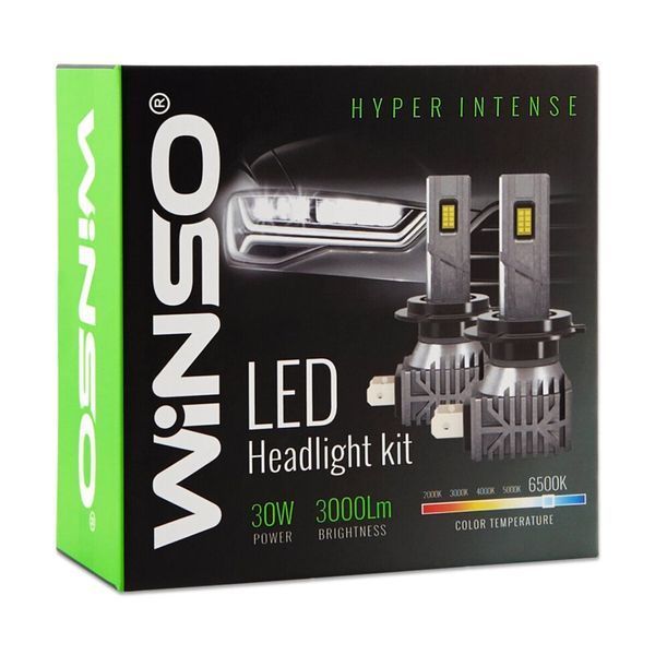 LED лампы H7Winso Hyper Intense 12/24V 30Вт 3000Лм 6500K CSP3570 (2 шт., пассивное охлаждение) фото