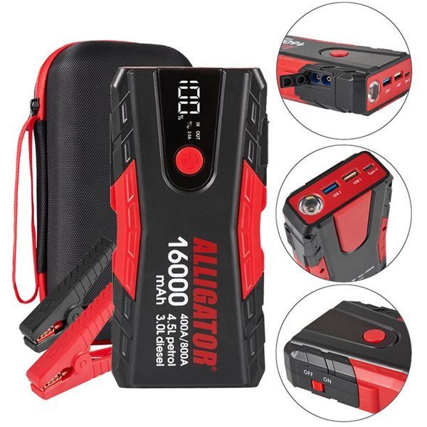 Jump Starter Alligator 16000 mAh 400A/800A, пусковое устройство для авто с функцией Power Bank фото