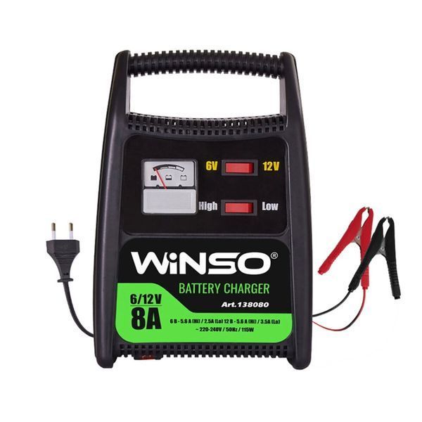 Зарядний пристрій Winso 6V/12V 8A для свинцево-кислотних акумуляторів з амперметром фото