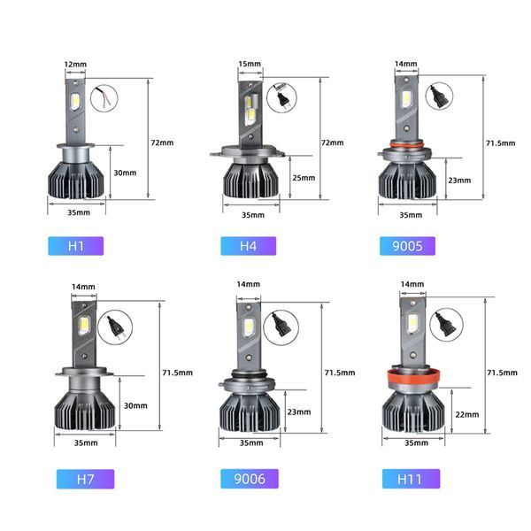 LED лампы H11 (H8/H9) AutoLight X70 90Вт 18000Лм 6000K 8&ndash;16V фото