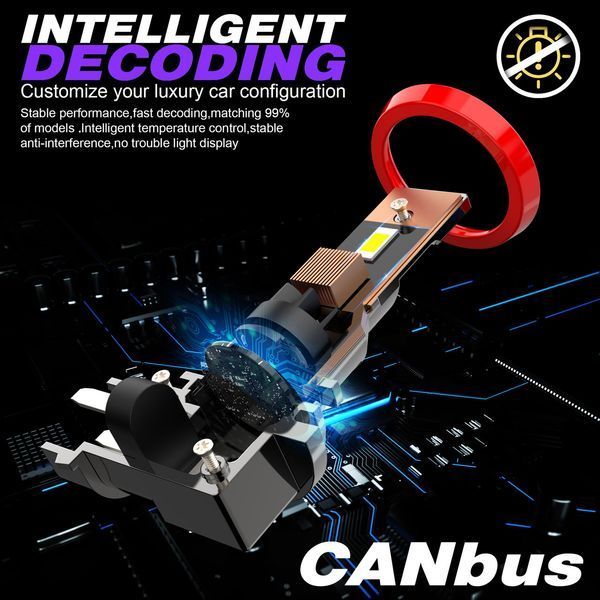 LED лампи H11 (H8/H9) CAN R2 AutoLight 40Вт 10000Лм 6100K 9&ndash;16V CANBUS фото