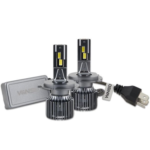 LED лампи H4 Winso Hyper Intense 12/24V 130Вт 11000Лм 6500K CSP3570 (2 шт., активне охолодження) фото