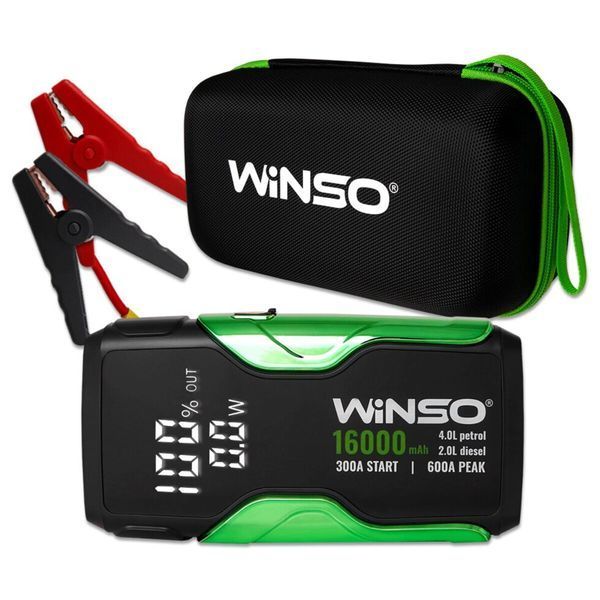 Пусковий пристрій Winso 16000 mAh 300A/600A, бустер для авто Jump Starter фото