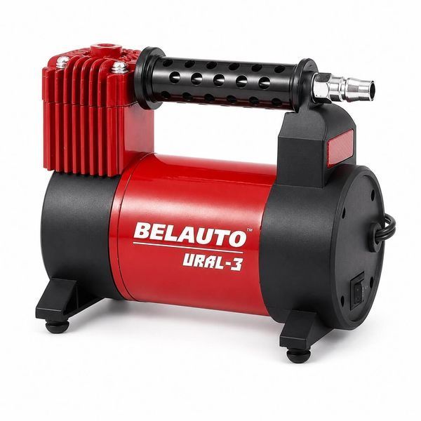Компрессор автомобильный Belauto УРАЛ-3 БК44 12V 40 л/мин с зажимами АКБ фото