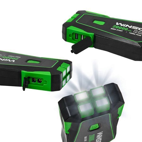 Бустер для авто Winso 20000 mAh 800A/1600A, пусковий пристрій зі Smart-клемами фото