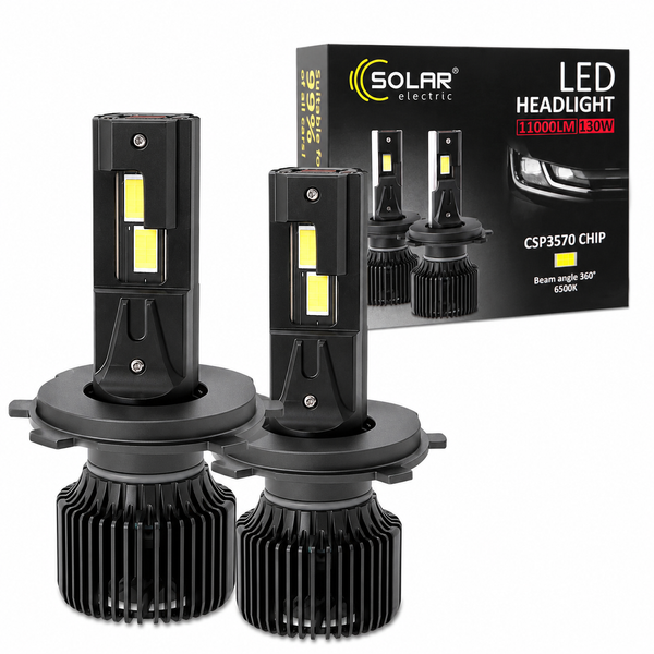 Лампы H4 LED Solar 8704S2 CSP3570 12/24V 130Вт 11000Лм 6500K, 2 шт фото